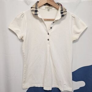 Burberry London White Cream Women's Polo Medium